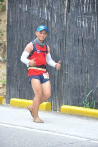 Last five kilometers... even mustered a smile and a two thumbs up despite pain and fatigue 